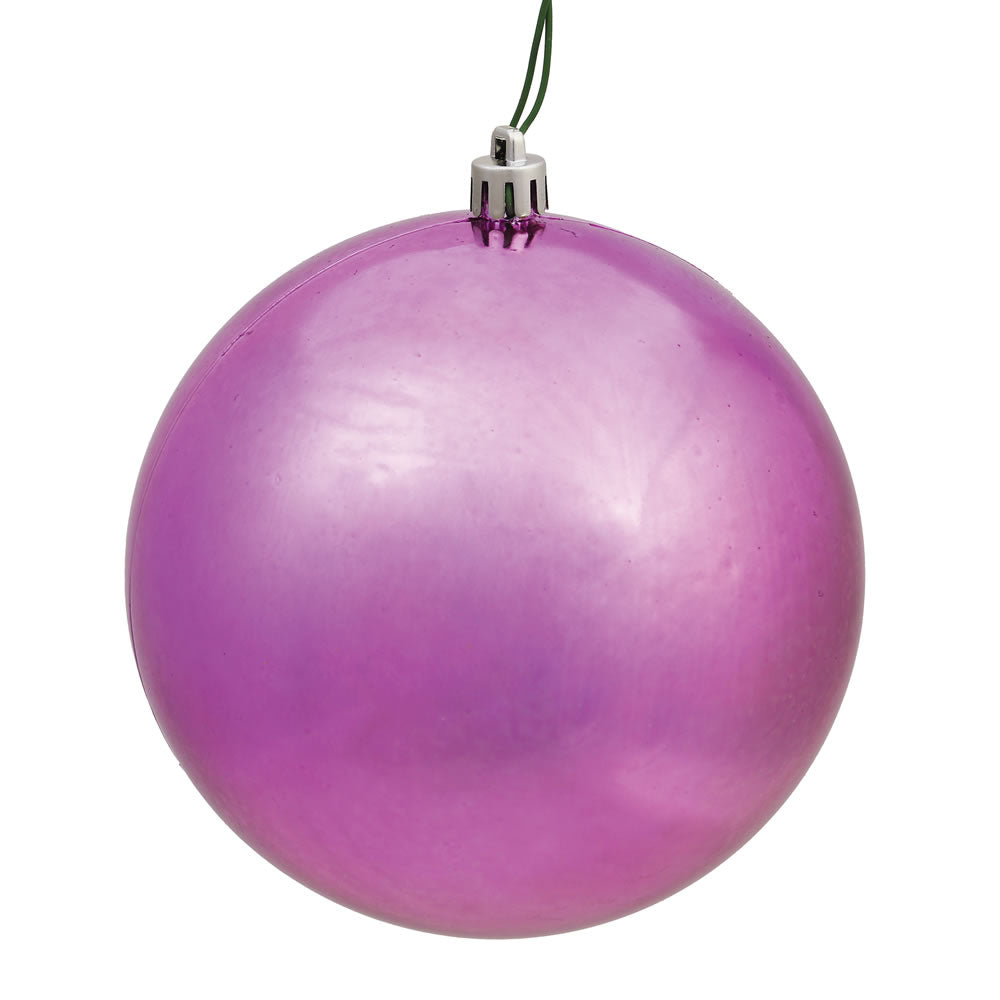 Vickerman 4.75" Mauve Shiny Ball Ornament 4 per Bag