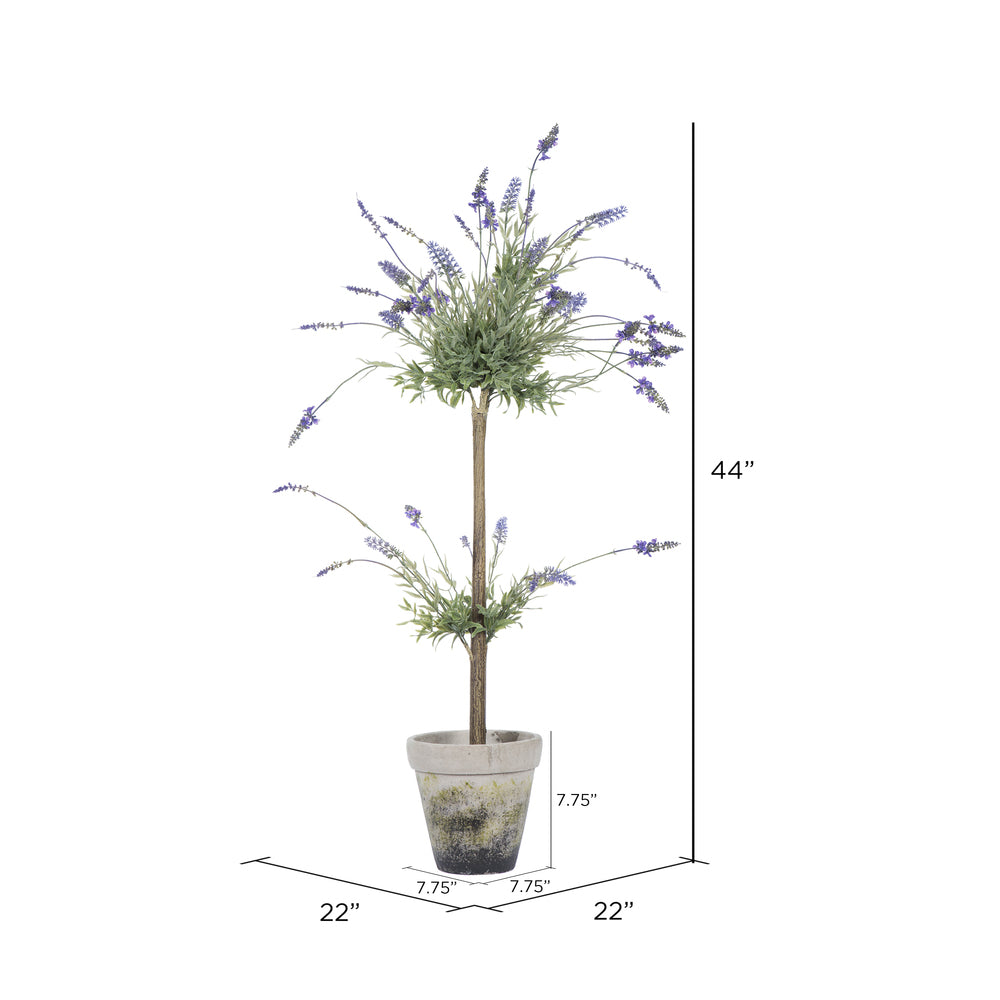 Vickerman 44" Artificial Lavender in Cement Pot.
