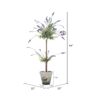 Vickerman 44" Artificial Lavender in Cement Pot.