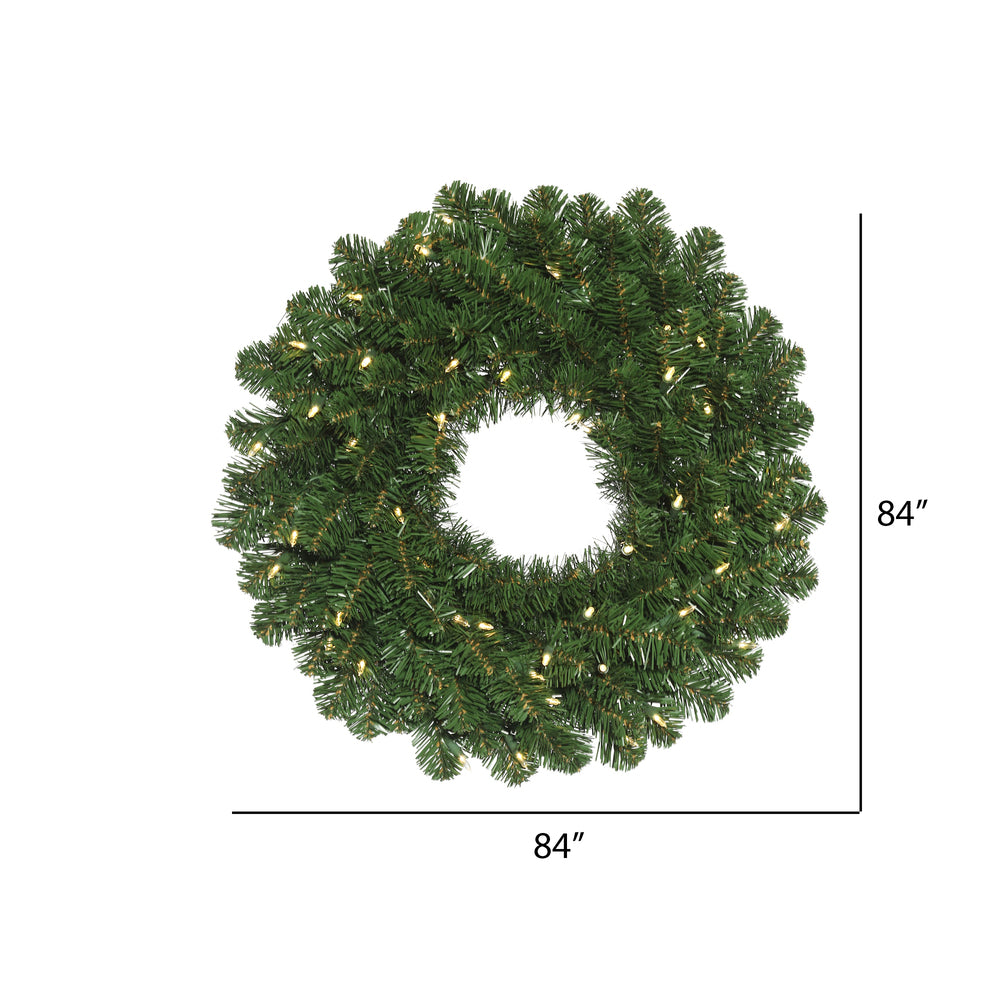 Vickerman 84" Oregon Fir Artificial Christmas Wreath Warm White Single Mold LED Wide Angle Lights