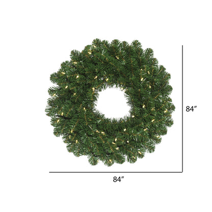 Vickerman 84" Oregon Fir Artificial Christmas Wreath Warm White Single Mold LED Wide Angle Lights