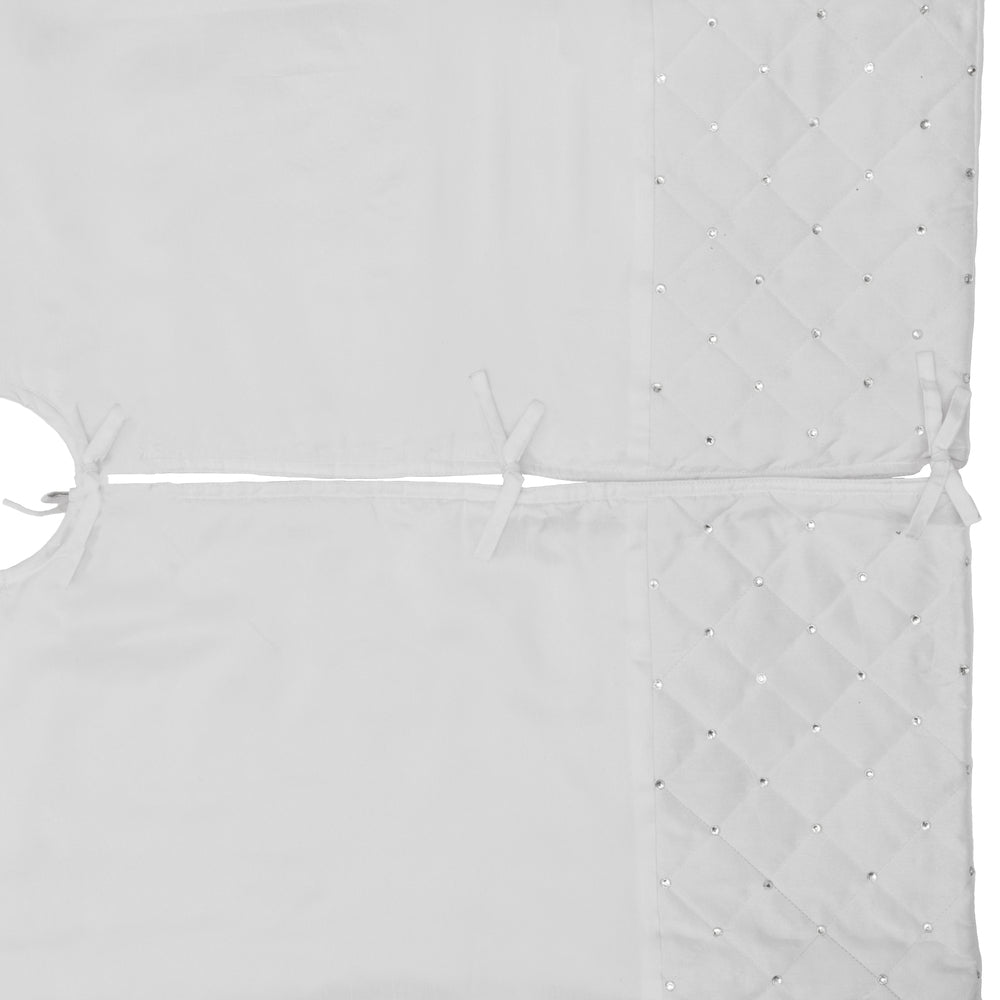 Vickerman 52" Ivory Quilt Stitch Jewel Christmas Tree skirt
