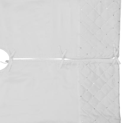 Vickerman 52" Ivory Quilt Stitch Jewel Christmas Tree skirt