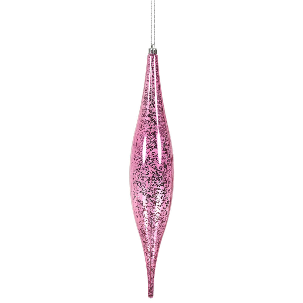 Vickerman 13" Pink Mercury Rain Drop Ornament. Comes 2 per Bag.