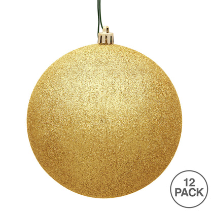 Vickerman 3" Honey Gold Glitter Ball Ornament 12 per Bag