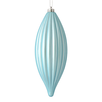 Vickerman 8" Baby Blue Matte Line Finial Ornament Pack of 4