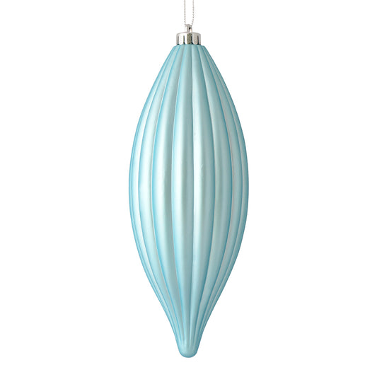 Vickerman 8" Baby Blue Matte Line Finial Ornament Pack of 4