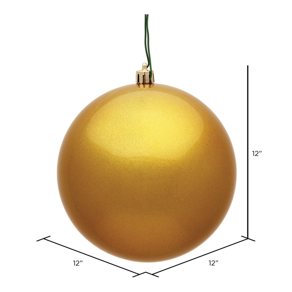 Vickerman 12" Honey Gold Candy Ball Ornament