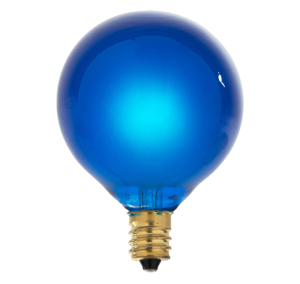 Vickerman 15 Satin Blue G50 Light on Green Wire 10' Christmas Light Strand