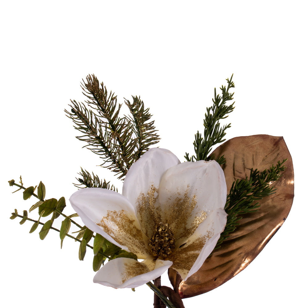 Vickerman 60" White Magnolia Garland.
