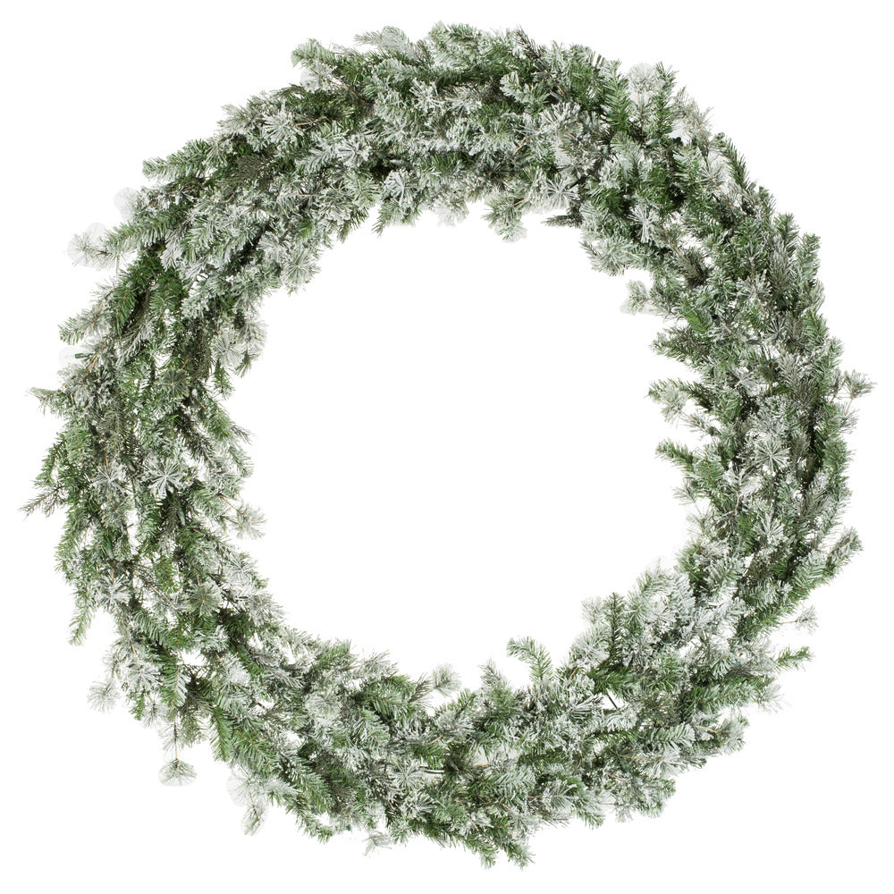 Vickerman 60" Flocked Kiana Artificial Christmas Wreath Warm White Dura-Lit® LED Mini Lights
