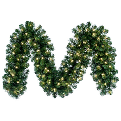 Vickerman 9' x 14" Oregon Fir Artificial Christmas Garland Warm White LED Lights