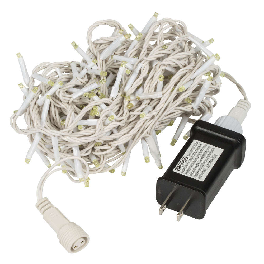 Vickerman 144 Yellow LED Cluster Light Set 24' Christmas Light Set White Wire