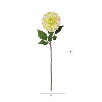 Vickerman 24" Artificial Green Zinnia Stem Set of 3