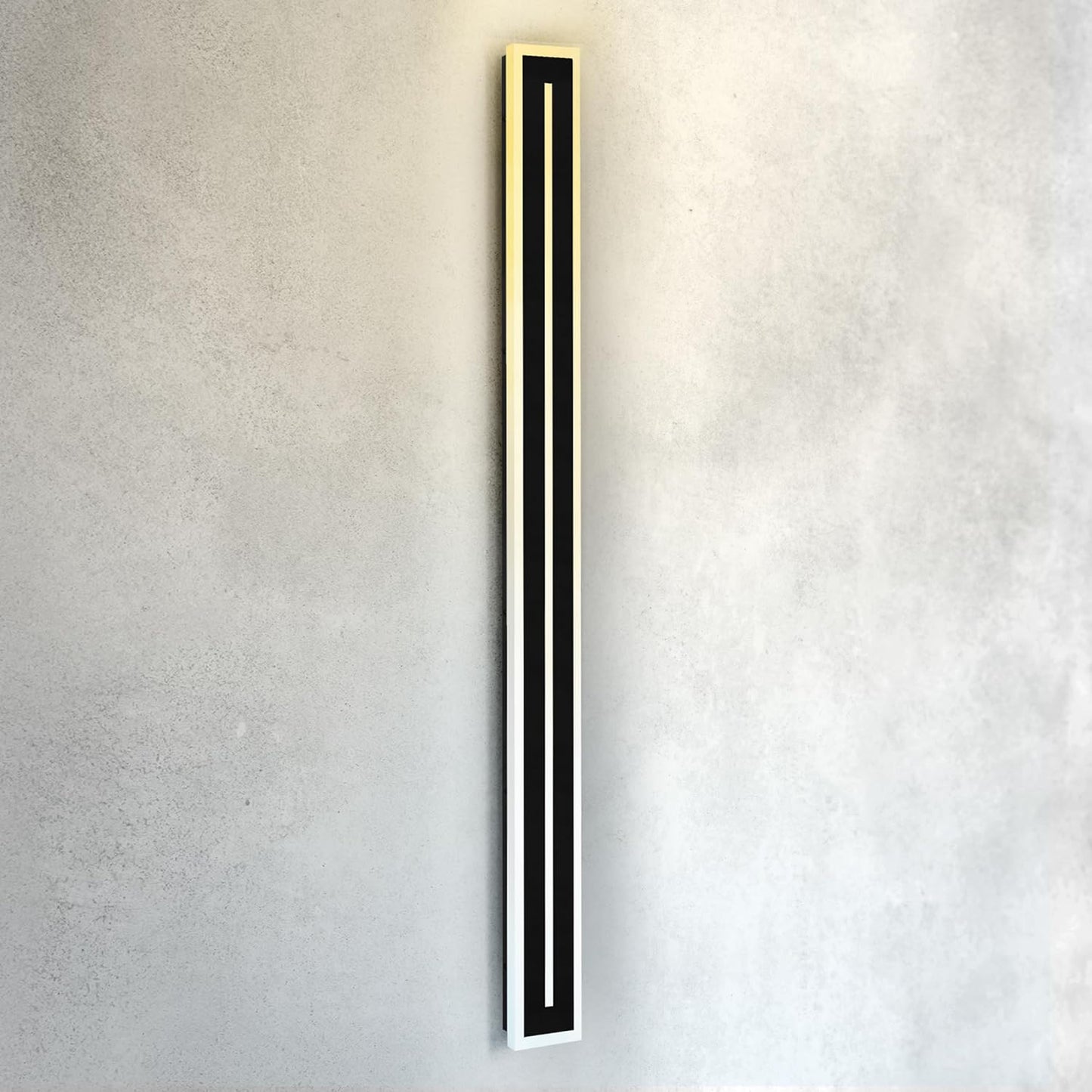 ASD Lighting LED Outdoor Wall Sconce with Center Light 72" 40W 120-277V CCT Selectable 3000/4000/5000K Dimmable Black ETL