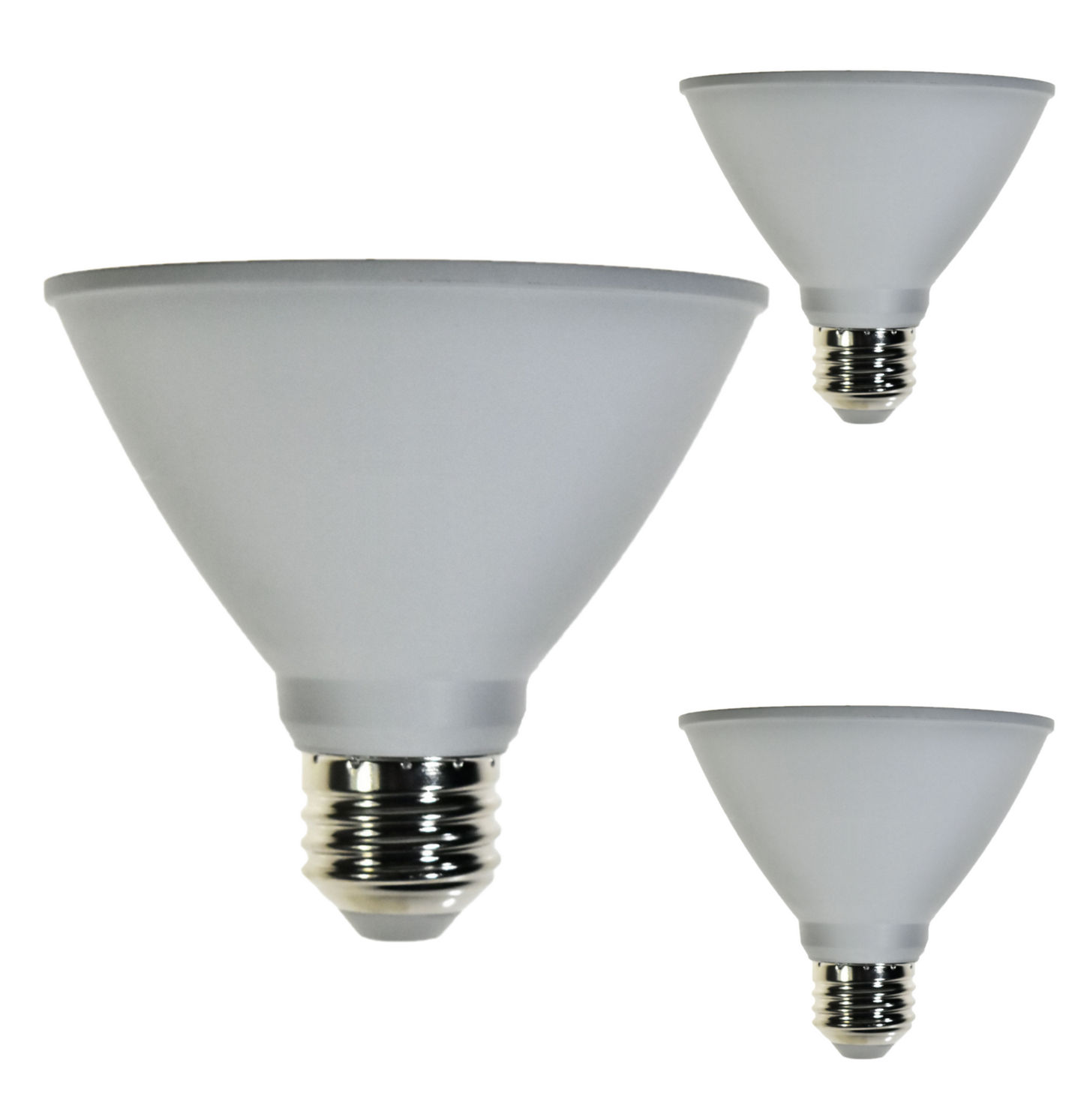 Damar PAR30 LED Short Neck Flood Light Bulb 8W 800 Lumen E26 Medium Base 5000K Bright White Ideal for Track & Recessed Spot Light Bulbs 120V Dimmable White Finish Pack of 3