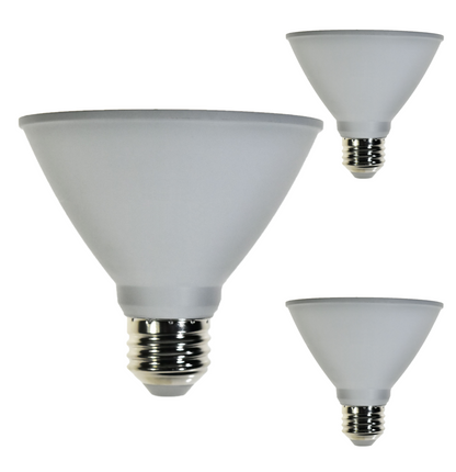 Damar PAR30 LED Short Neck Flood Light Bulb 8W 800 Lumen E26 Medium Base 5000K Bright White Ideal for Track & Recessed Spot Light Bulbs 120V Dimmable White Finish Pack of 3