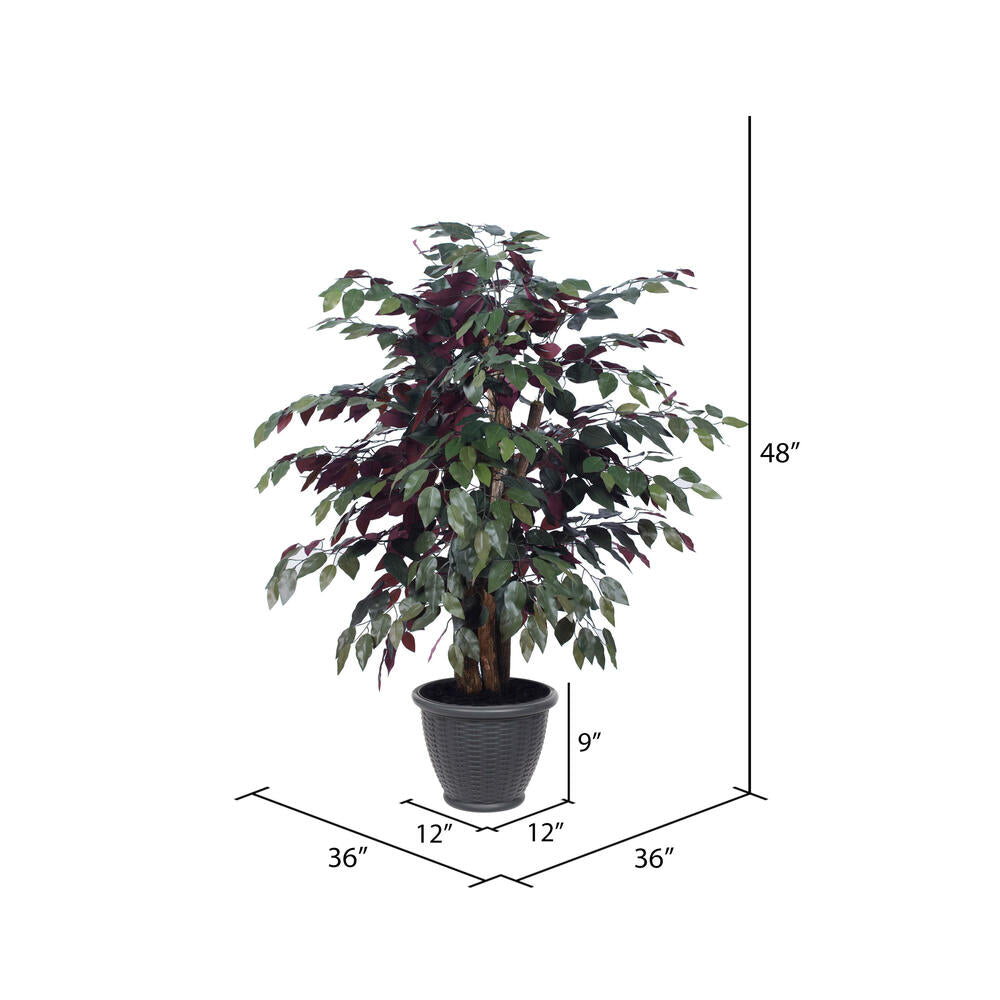 Vickerman 4' Artificial Capensia Extra Full Bush Gray Round Plastic Container.