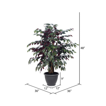 Vickerman 4' Artificial Capensia Extra Full Bush Gray Round Plastic Container.