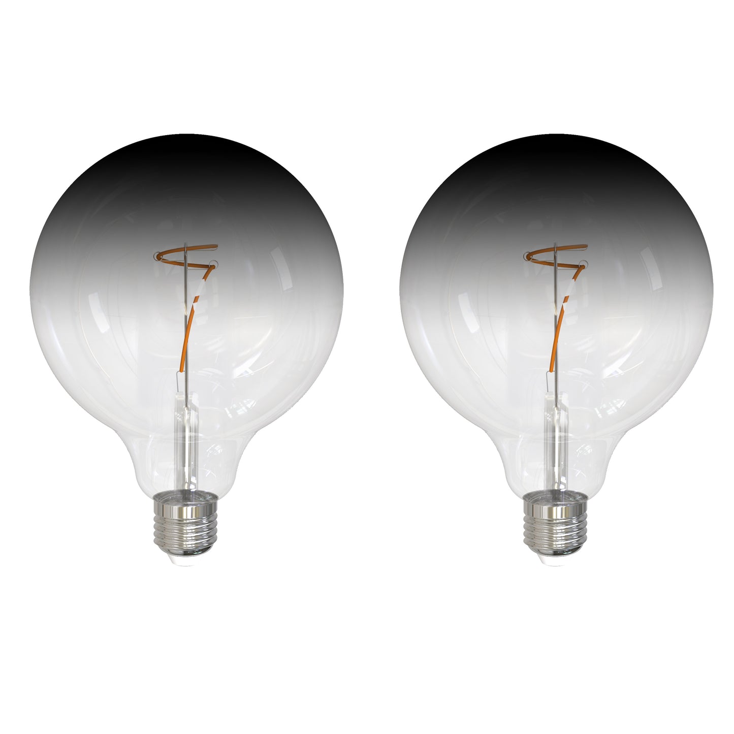 Bulbrite 862110 LED Filament Pack of (2) 4.5 Watt Dimmable G40 Light Bulb with Clear/Smoke Glass Finish and Medium (E26) Base - 3000K (Soft White Light), 200 Lumens