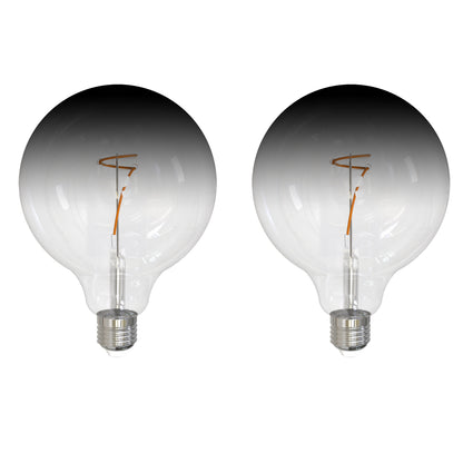 Bulbrite 862110 LED Filament Pack of (2) 4.5 Watt Dimmable G40 Light Bulb with Clear/Smoke Glass Finish and Medium (E26) Base - 3000K (Soft White Light), 200 Lumens