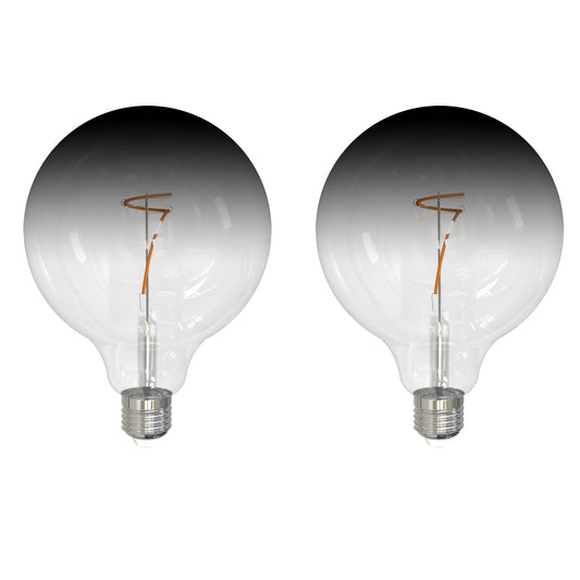 Bulbrite 862110 LED Filament Pack of (2) 4.5 Watt Dimmable G40 Light Bulb with Clear/Smoke Glass Finish and Medium (E26) Base - 3000K (Soft White Light), 200 Lumens