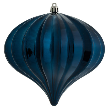 Vickerman 5.7" Midnt Blue Shiny Onion Christmas Ornament UV treated Set of 3