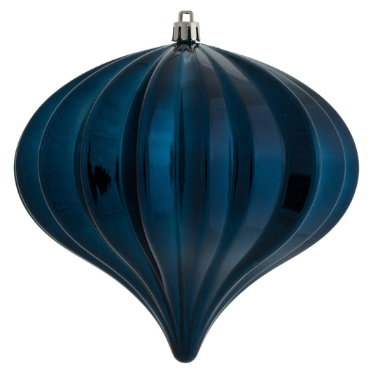 Vickerman 5.7" Midnt Blue Shiny Onion Christmas Ornament UV treated Set of 3
