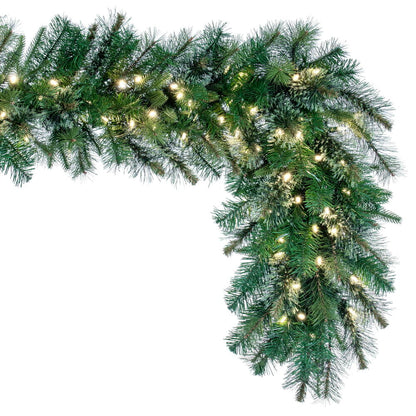 Vickerman 9' Cashmere Artificial Christmas Garland with Warm White Dura-lit LED Lights