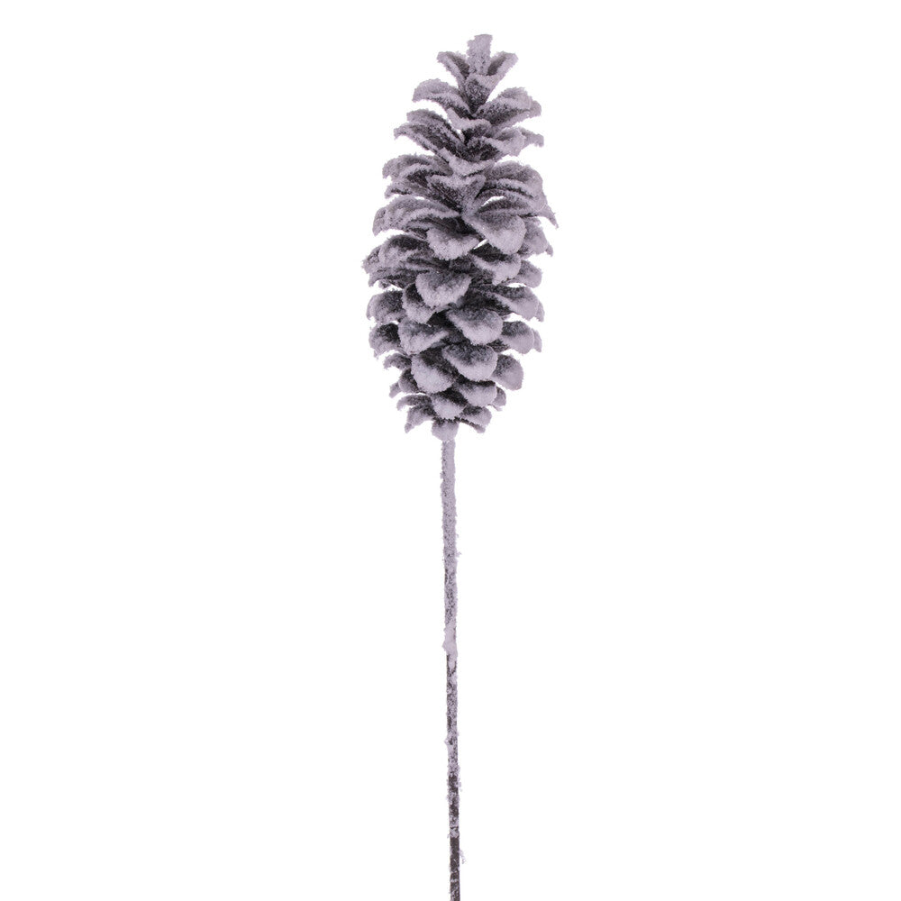 Vickerman 33" Grand Glitter Artificial Snow Pinecone Stem.