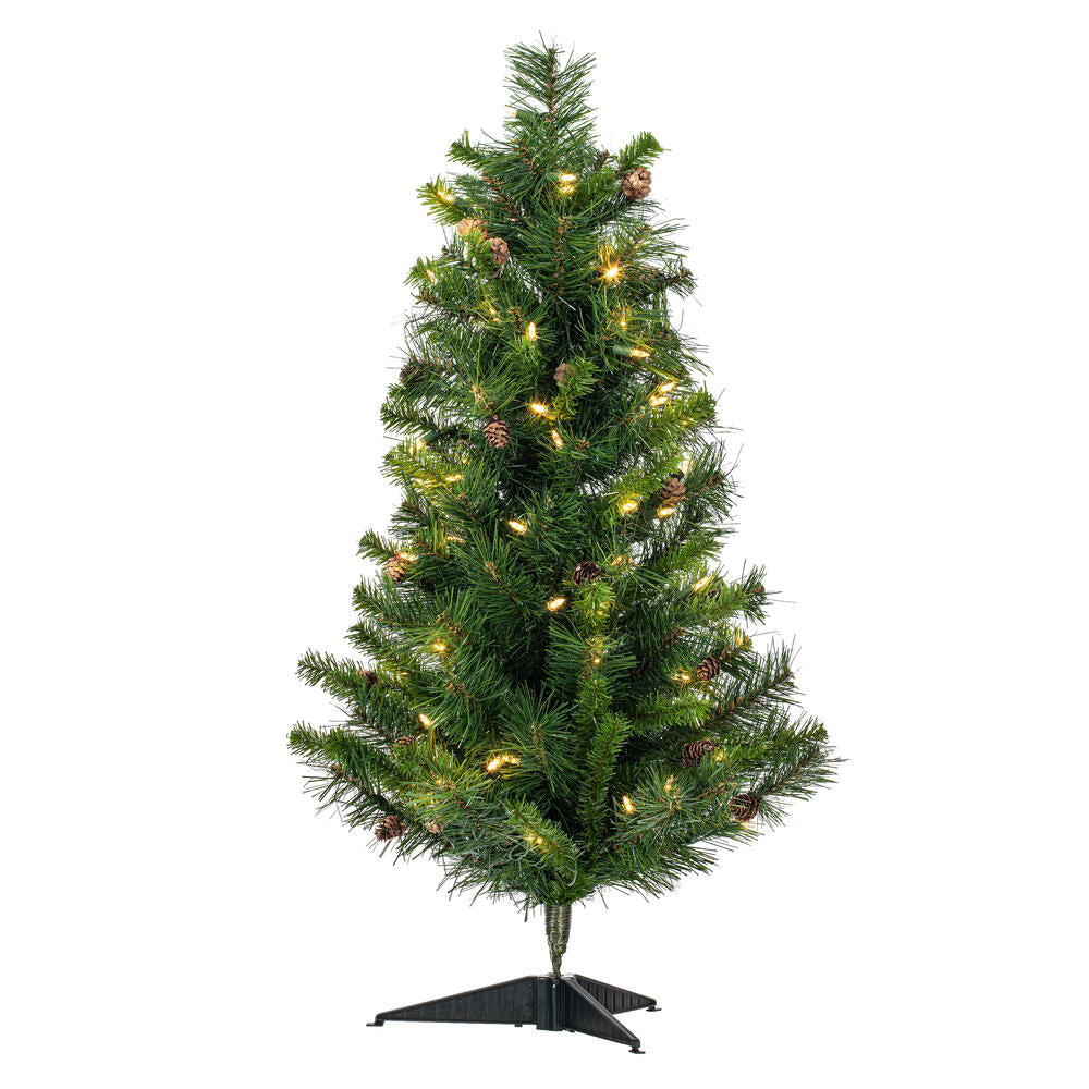 Vickerman 3' Cheyenne Pine Artificial Christmas Tree with 100 Multi-Colored LED Lights