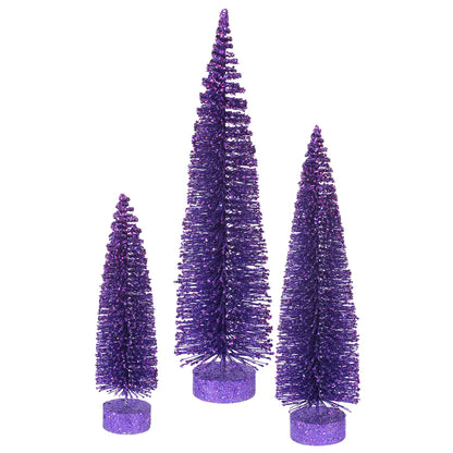 Vickerman 12"/16"/20" Purple Glitter Oval Artificial Christmas Tree Unlit