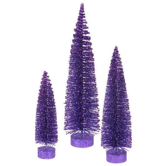 Vickerman 12"/16"/20" Purple Glitter Oval Artificial Christmas Tree Unlit