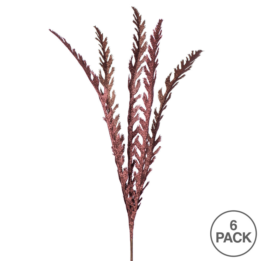Vickerman 22" Chocolate Soap Plant Glitter Artificial Christmas Spray. Includes 6 sprays per pack.