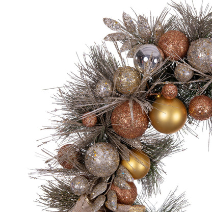 Vickerman 22" Copper and Gold Deco Wreath