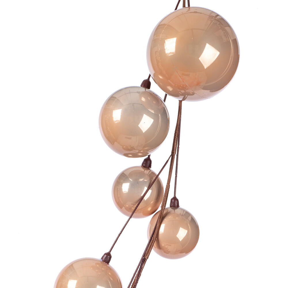 Vickerman 10' Rose Gold Pearl Branch Ball Wire Garland.