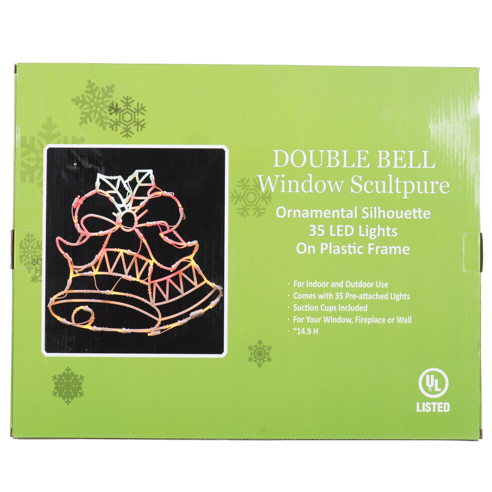 Vickerman 16" Double Bell Wire Silhouette with 35 LED Lights