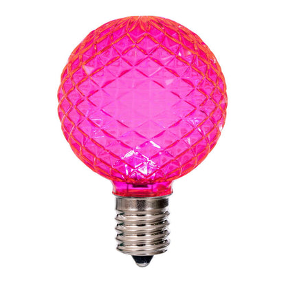 Vickerman G50 LED Pink Replacement Bulb E17/C9 Nickel Base 120V .8 Watts package of 25