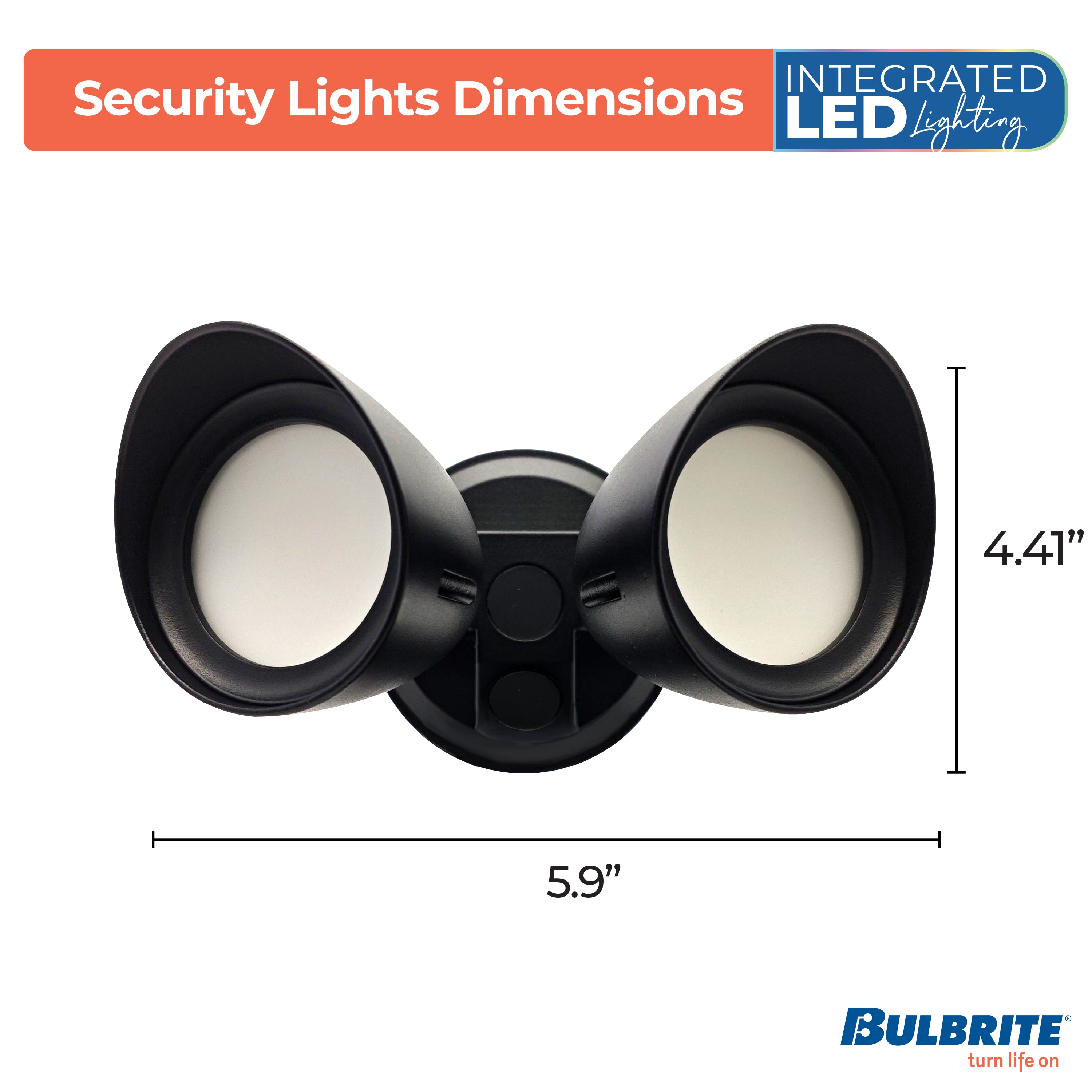 Bulbrite 773700 Wired Outdoor 2-Head LED Security Flood Light - Thumbnail 3