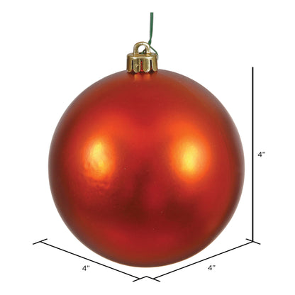 Vickerman 4" Burnished Orange Matte Ball Ornament 6 per Bag