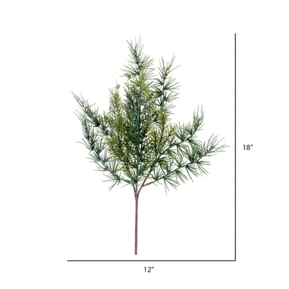 Vickerman 18" Artificial Mixed Fern Cedar Spray. Includes 6 sprays per pack.