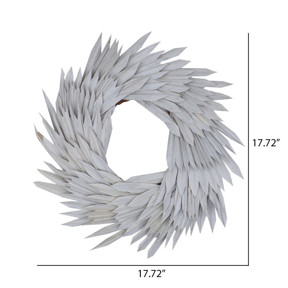 Vickerman Natural Botanicals 17" White Washed Palm Sun Wreath.