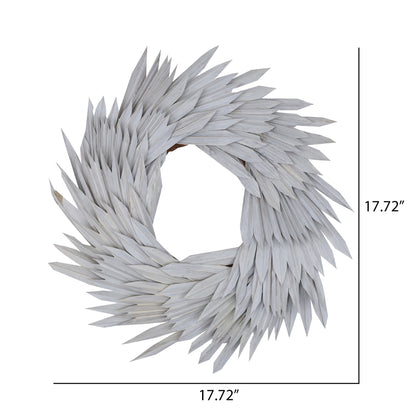 Vickerman Natural Botanicals 17" White Washed Palm Sun Wreath.