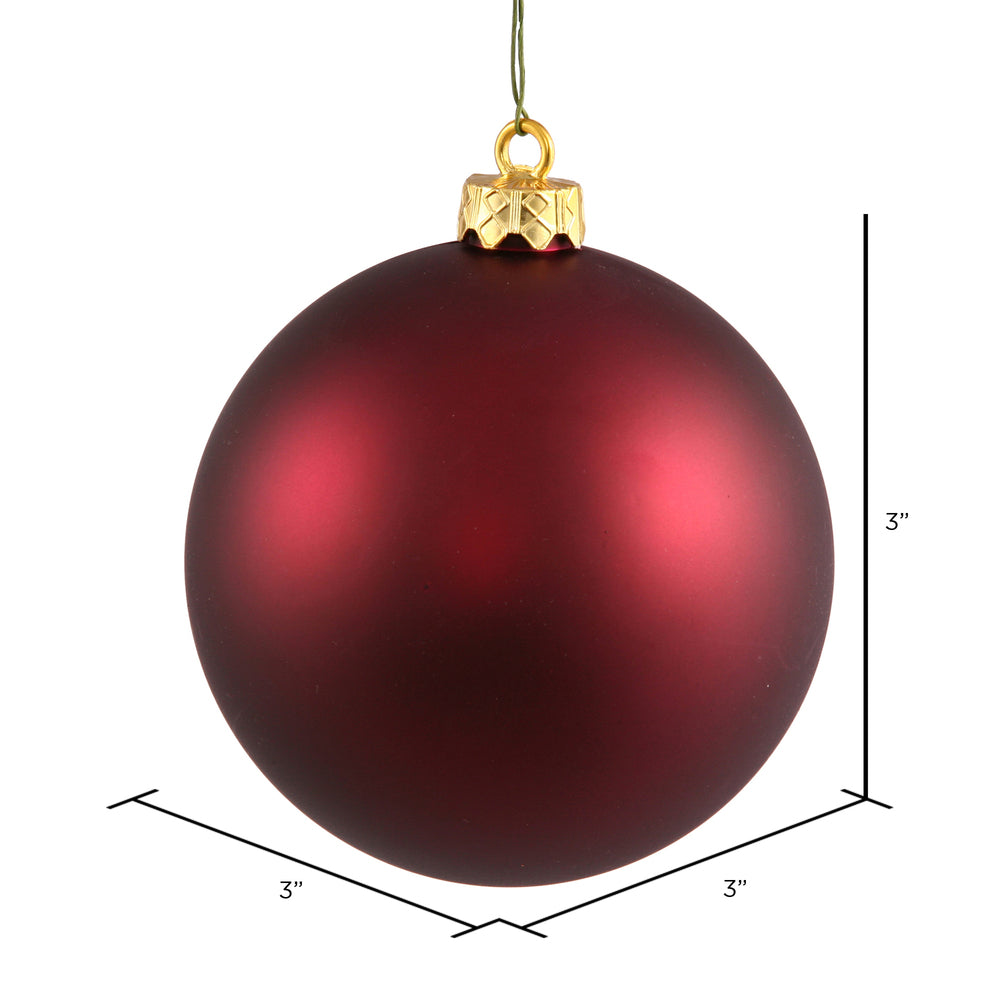 Vickerman 3" Wine Matte Ball Ornament 32 per Box