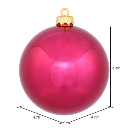 Vickerman 4.75" Wine Shiny Ball Ornament 4 per Bag