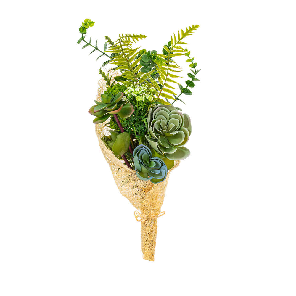 Vickerman 21" Artificial Green Succulent Bouquet.