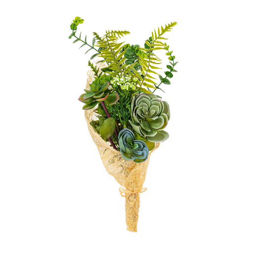 Vickerman 21" Artificial Green Succulent Bouquet.
