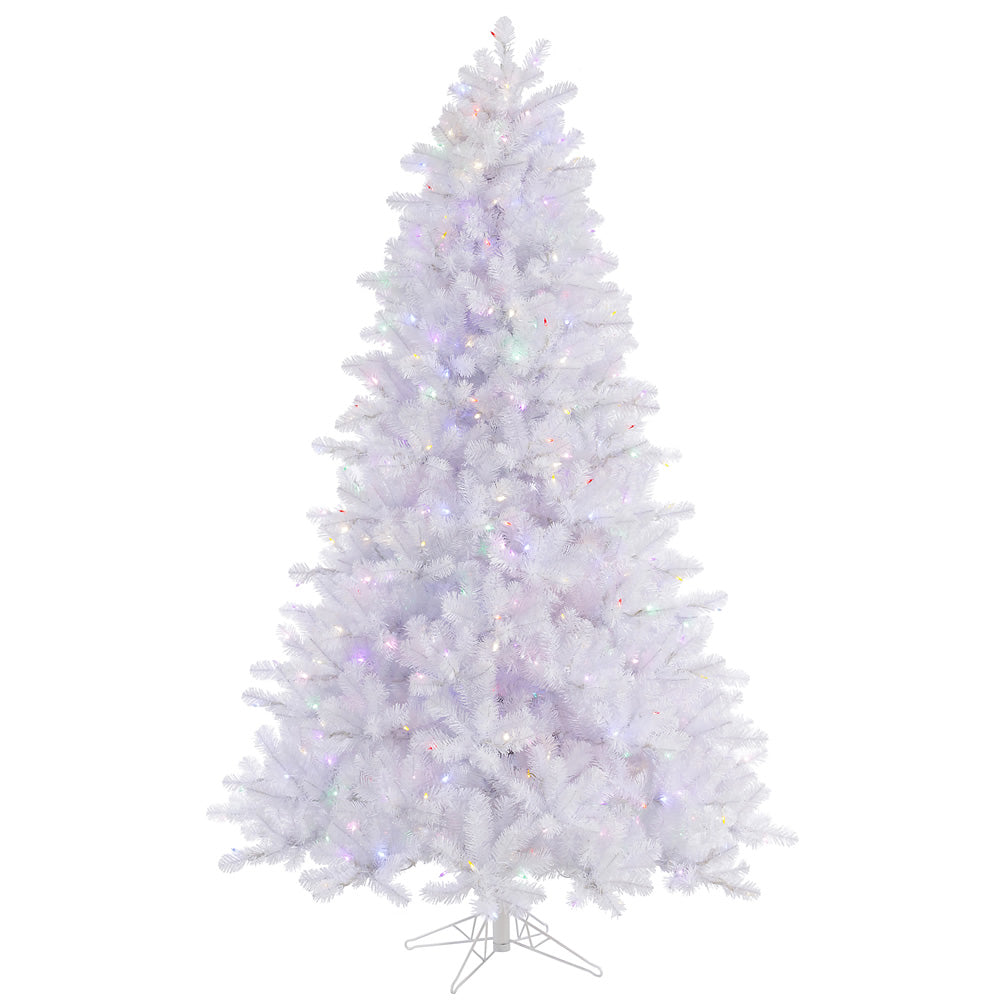 Vickerman 8.5' x 61" Crystal White Pine Artificial Christmas Tree Multi-Colored LED Lights