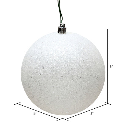 Vickerman 8" White Sequin Ball Ornament