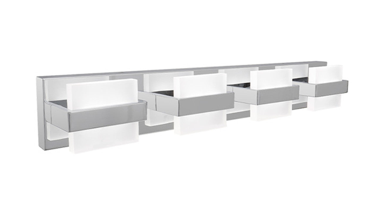 ASD Lighting LED Vanity 4-light 23W 120V CCT Selectable 2700/3000/4000/5000/6000K Dimmable Chrome ETL
